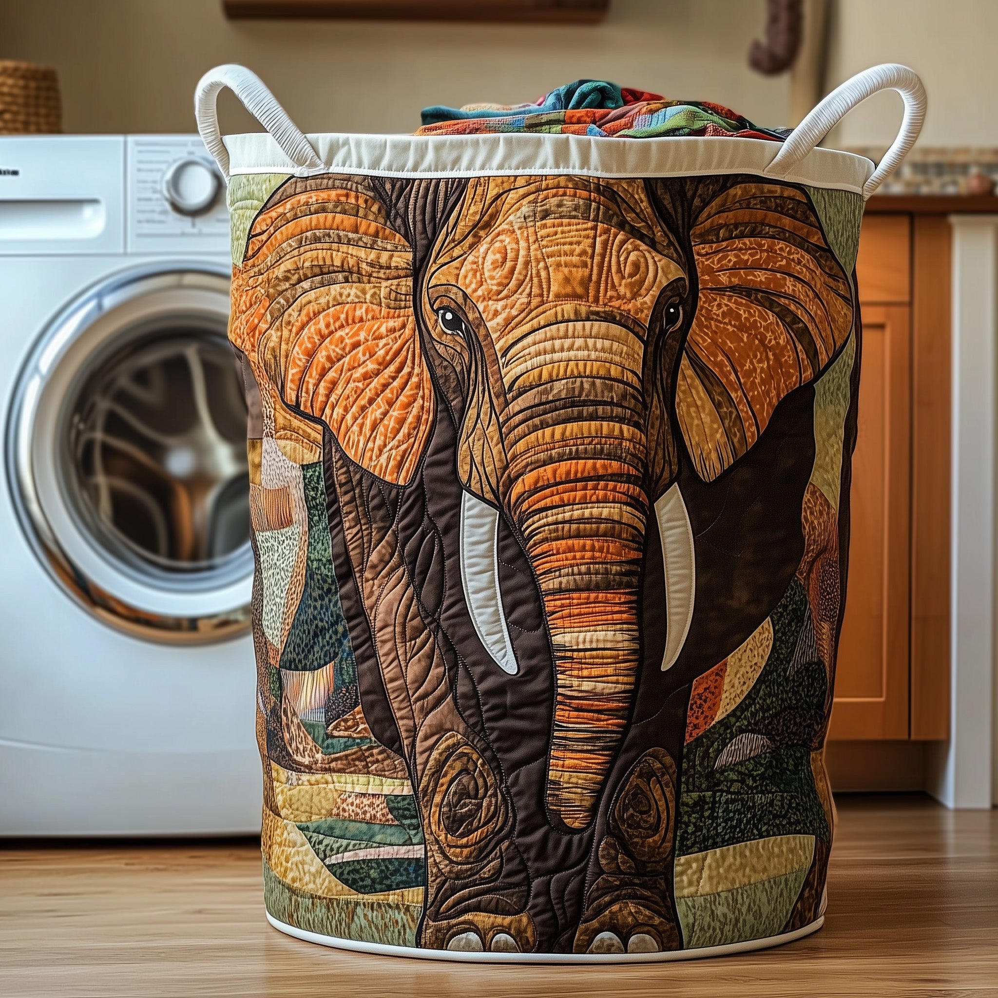 Elephant Quilted Laundry Basket Great Elephant Gifts