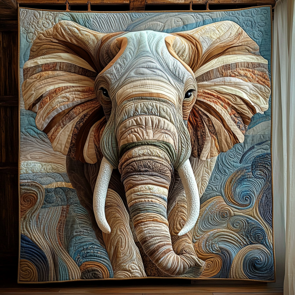 Elephant Regal March Quilted Blanket Unique Elephant Gifts