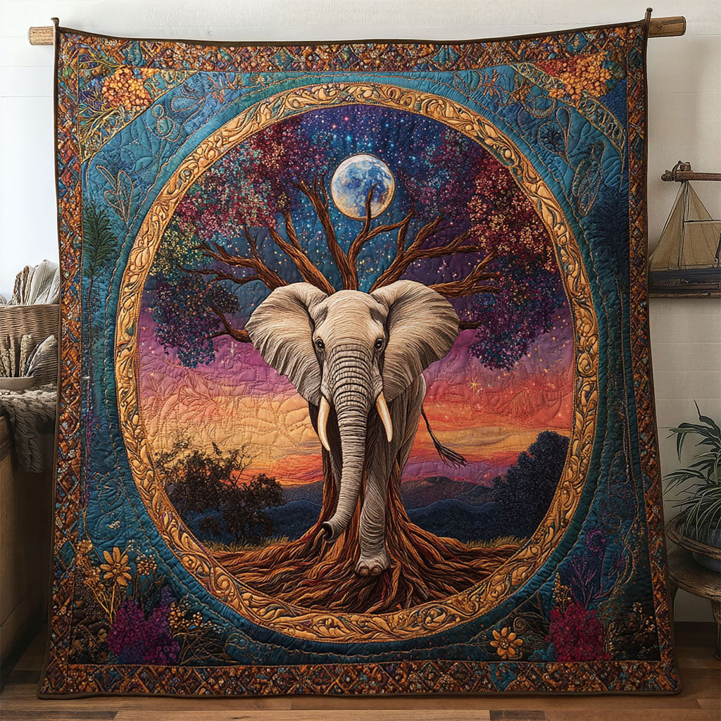 Elephant Roots Quilt Trendy Quilt Blanket for Modern Home Interiors