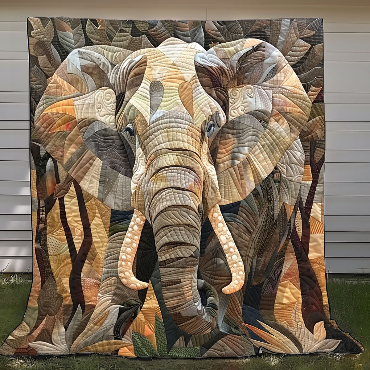 Elephant Safari Quilt Blanket King Size Blanket Cute Gift For Elephant Lovers
