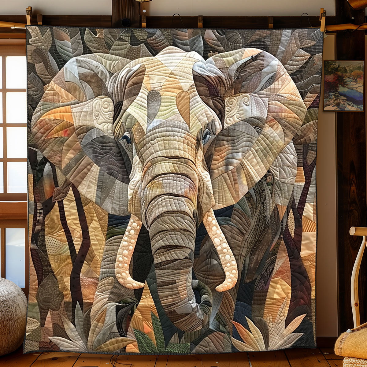 Elephant Safari Quilt Blanket King Size Blanket Cute Gift For Elephant Lovers