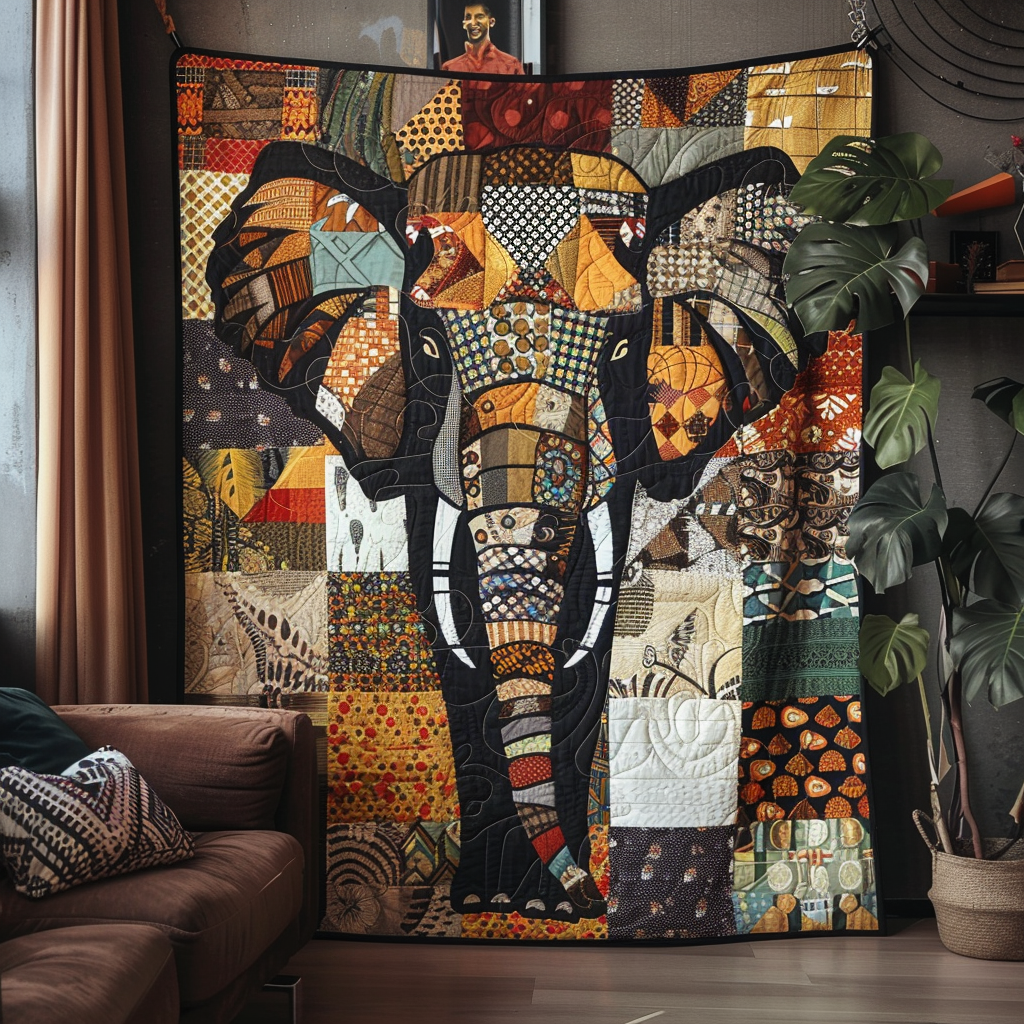 Elephant Serenity Quilted Blanket Elephant Gifts For Her