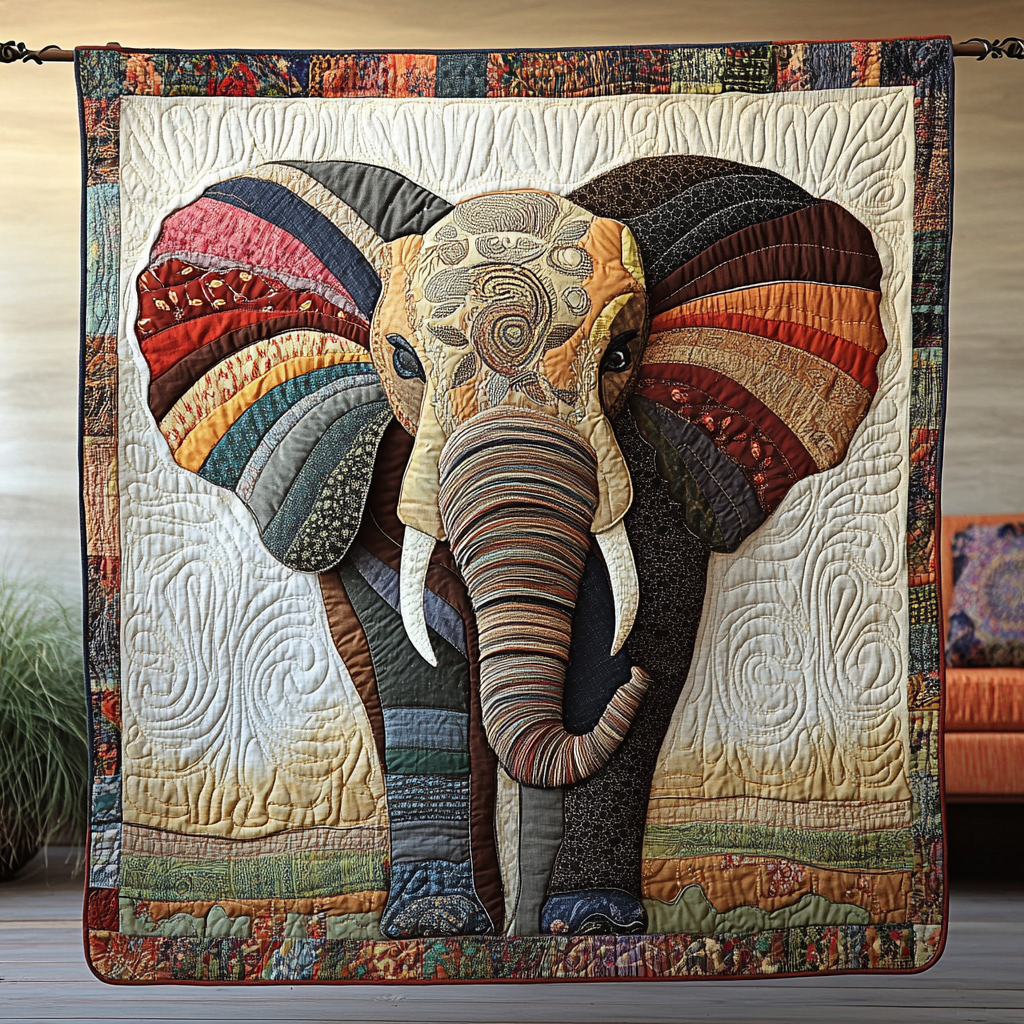 Elephant Soul Quilted Blanket Winter Decor Blanket Elephant Themed Gifts