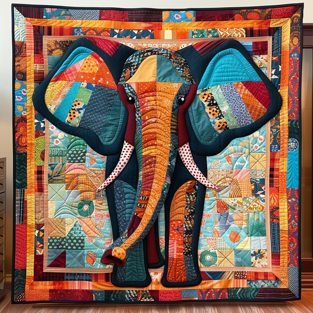 Elephant Spectrum Quilted Blanket Elephant Gifts For Her