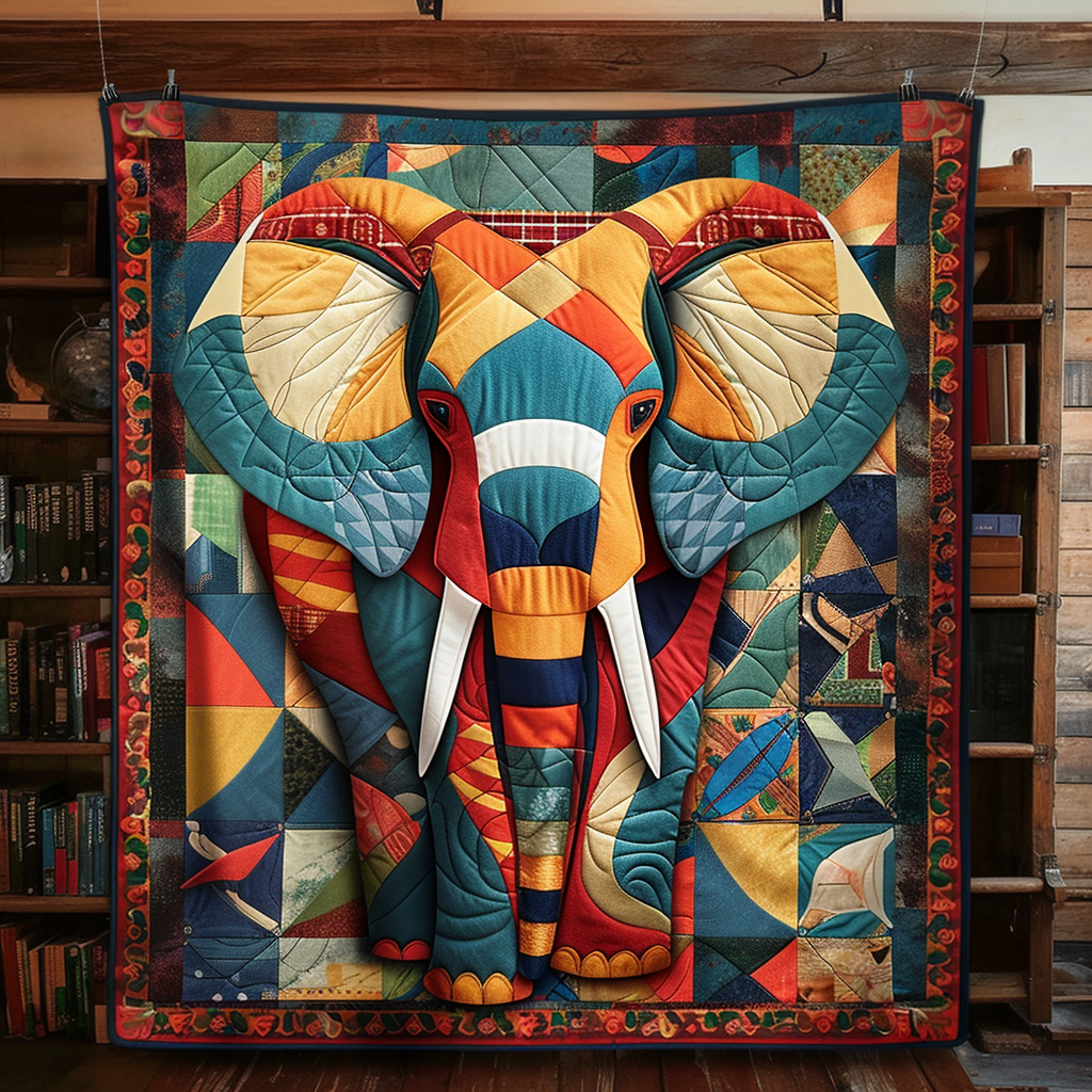 Elephant Spectrum Quilted Blanket Elephant Gifts For Her