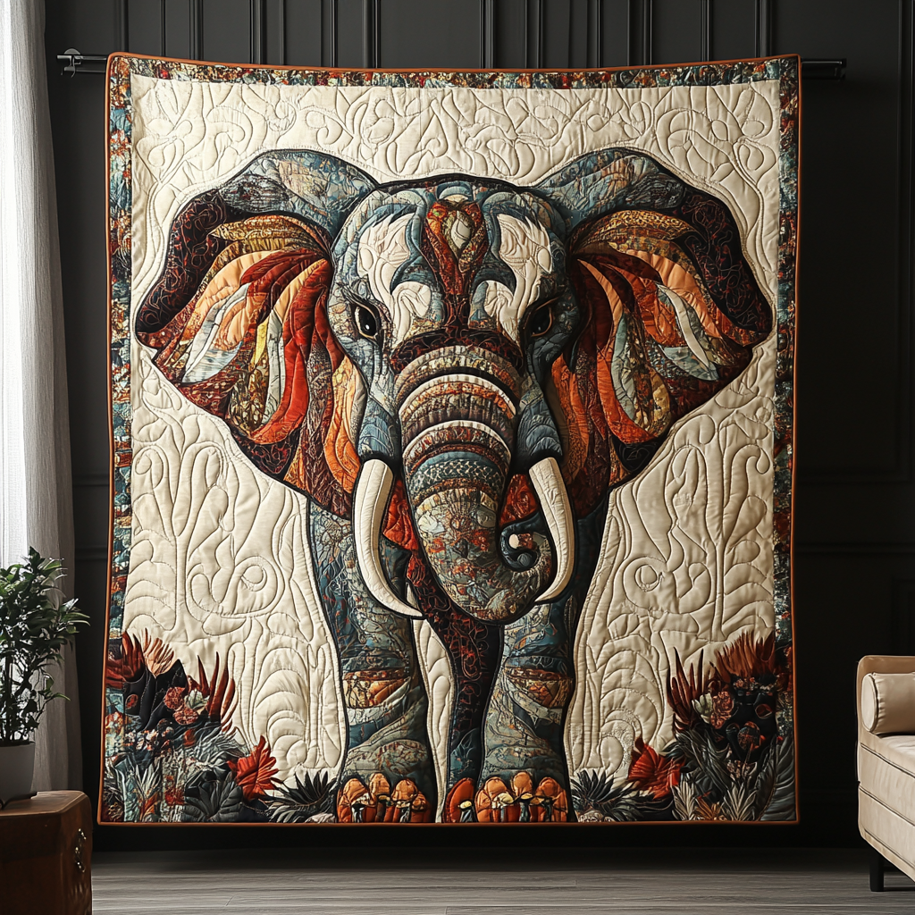 Elephant Sunset Stroll Quilted Blanket Best White Elephant Gifts 2025