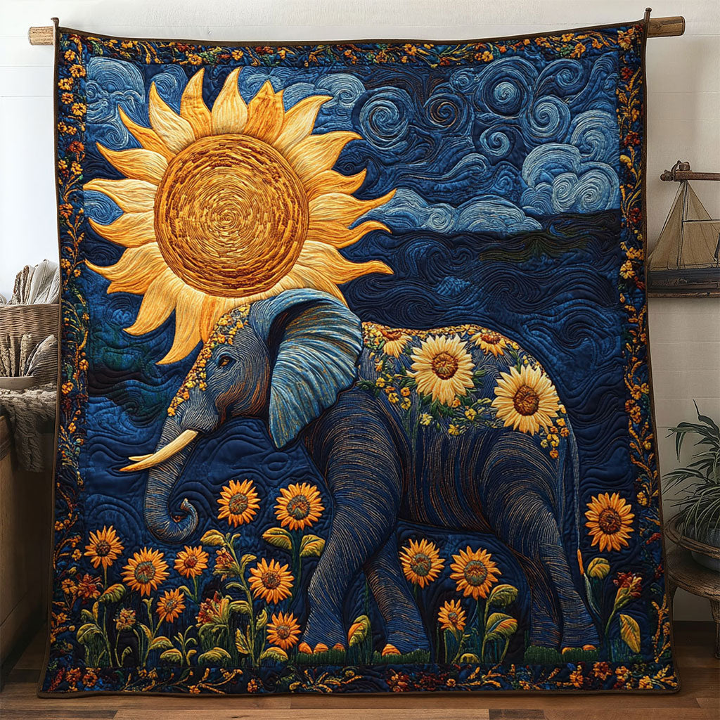 Elephant Whisper Quilt Cozy Quilt Blanket for Winter Relaxation