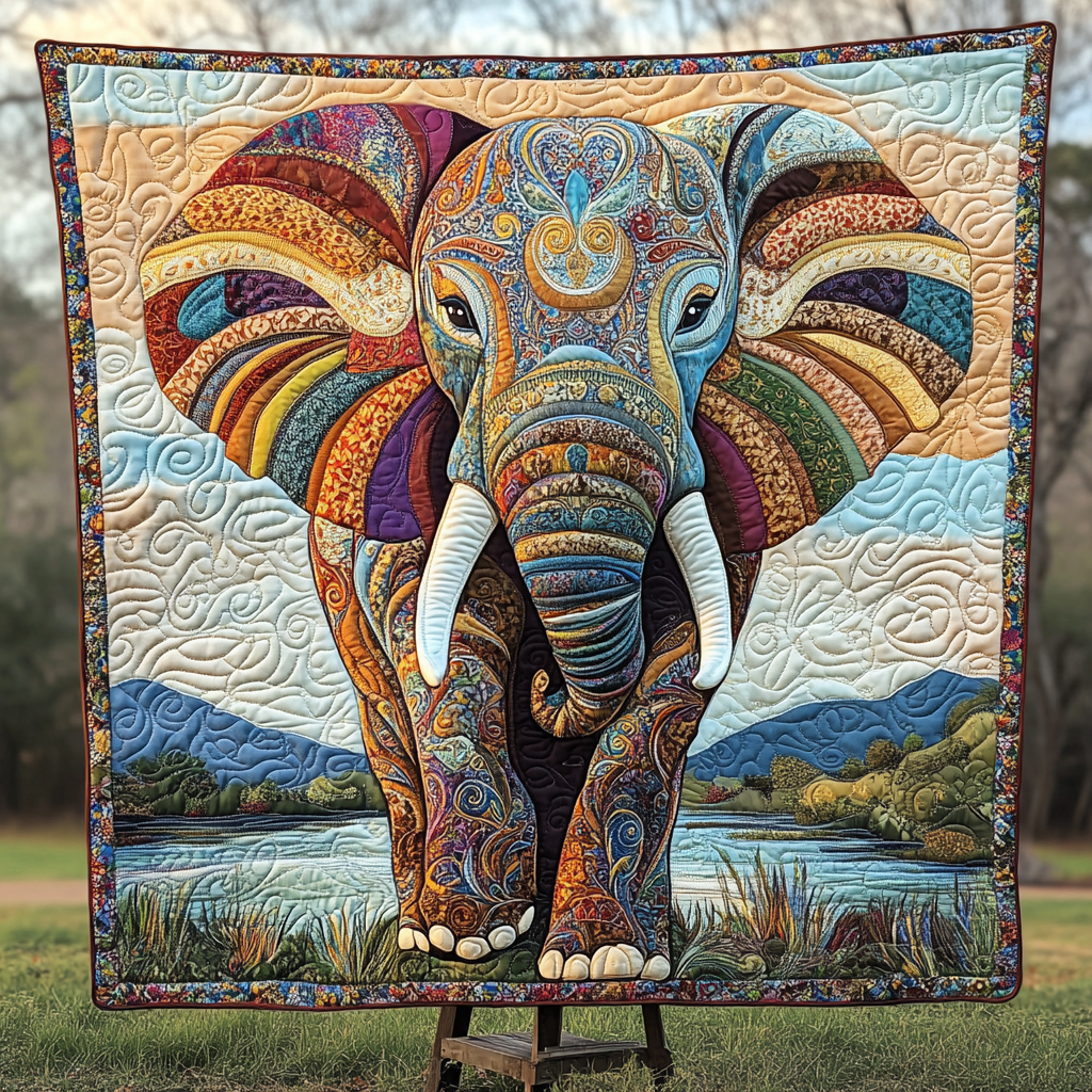 Elephant Wisdom Quilted Blanket Presents For Elephant Lovers