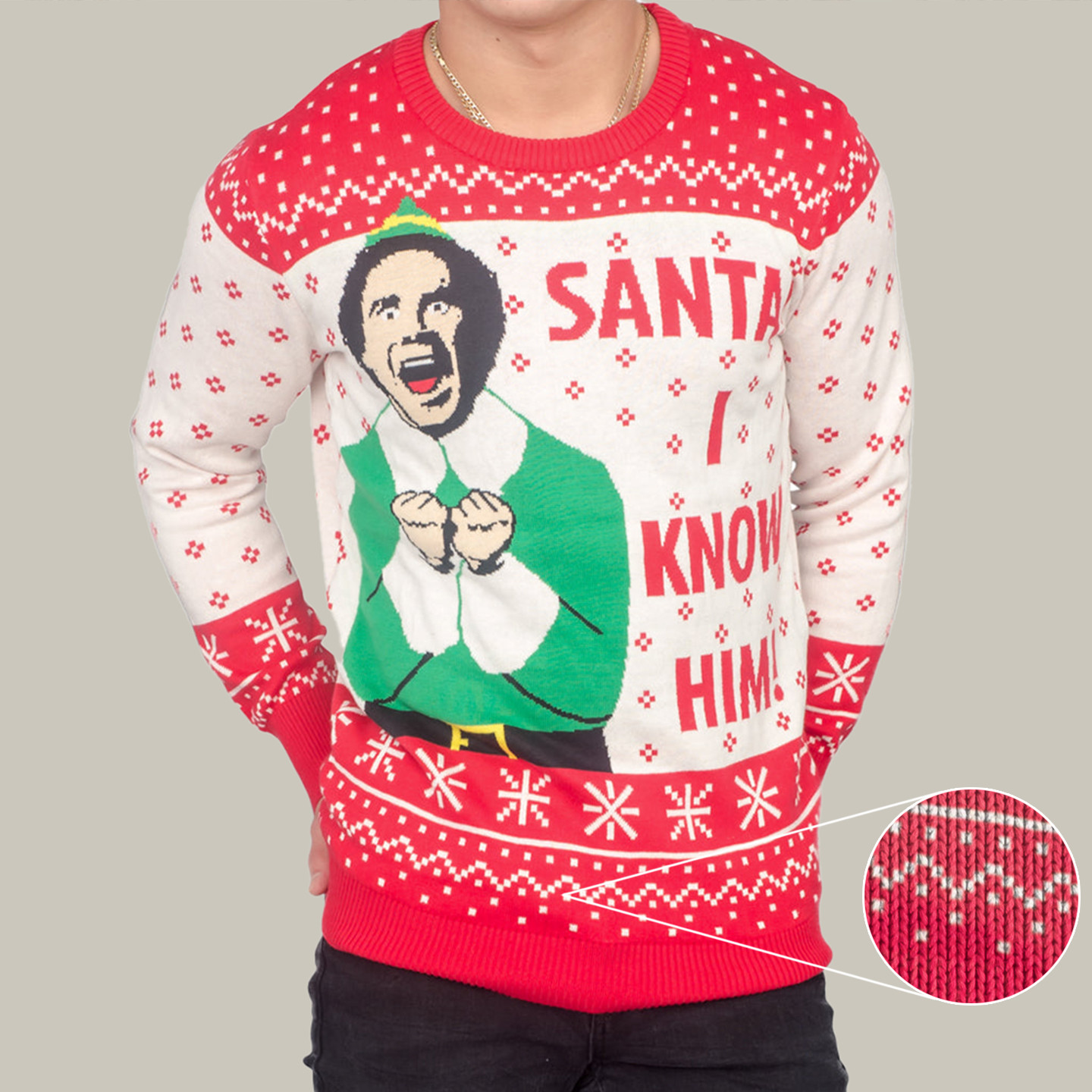 Elf Buddy Santa I Know Him Best Funny Christmas Jumpers Nice Christmas Gift For Darling