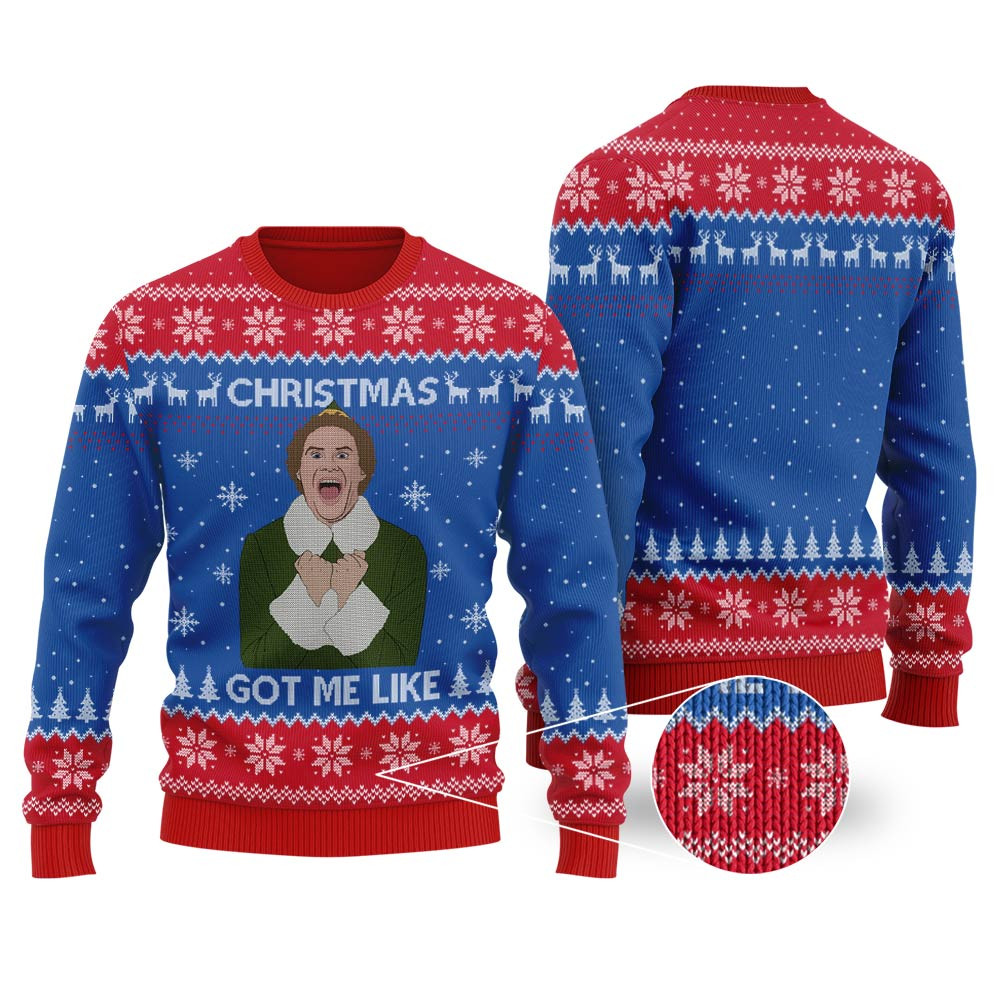 Elf Christmas Got Me Like Ugly Christmas Sweaters Custom Christmas Sweatshirt for Family Matching