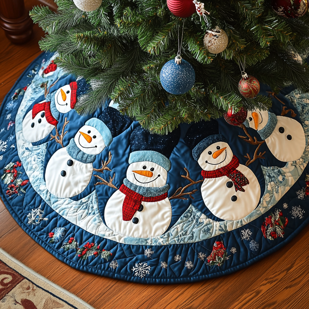Elf Enchantment Christmas Quilted Tree Skirt Small Christmas Tree Skirt Unique Christmas Gifts For Family