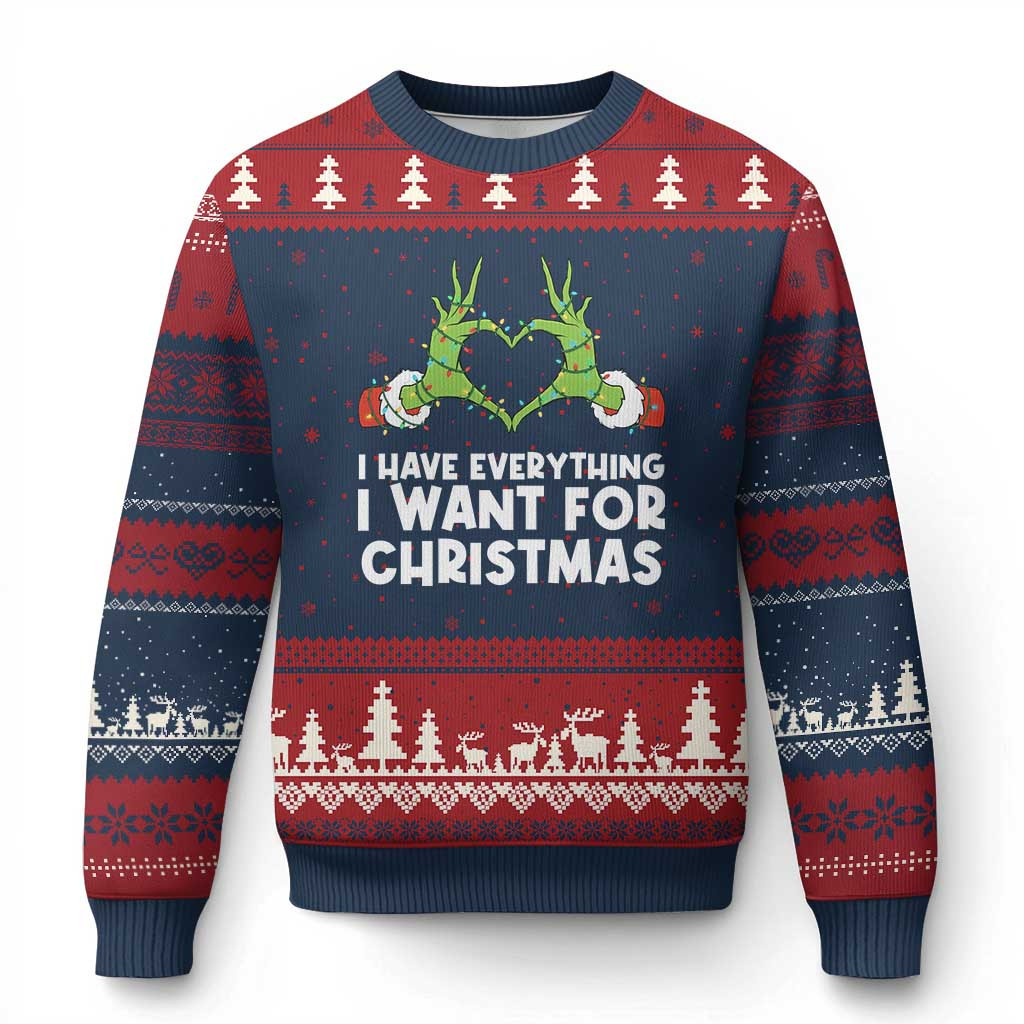 Elf Hand I Have Everything I Want For Xmas Ugly Christmas Sweater Funny Elf Gift For Her