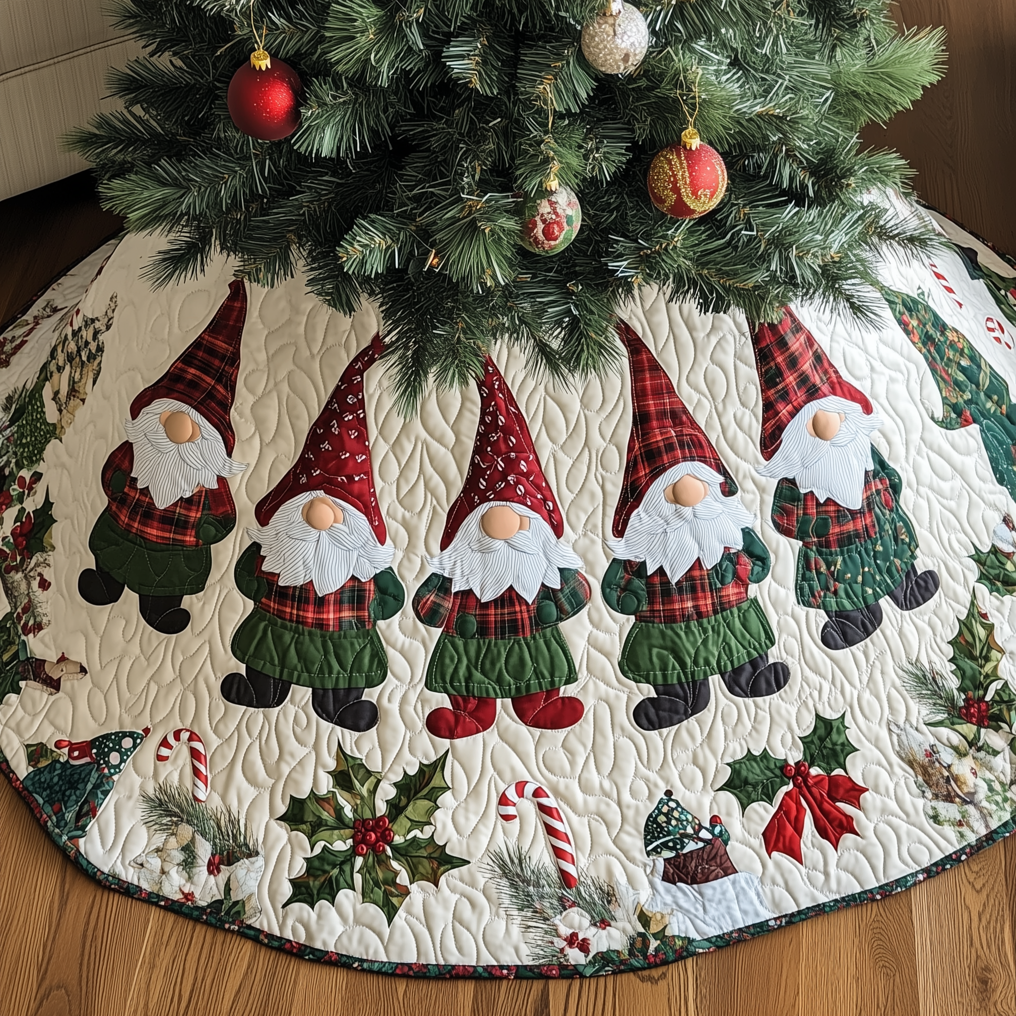 Elf Magic Christmas Quilted Tree Skirt Meaningful Anniversary Gift Merch