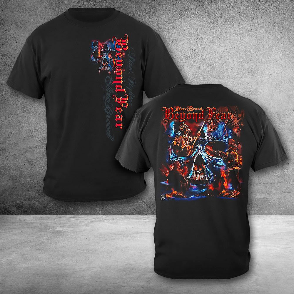 Elite Breed Beyond Fear Skull Firefighter Black T-Shirt Gifts For Firefighters