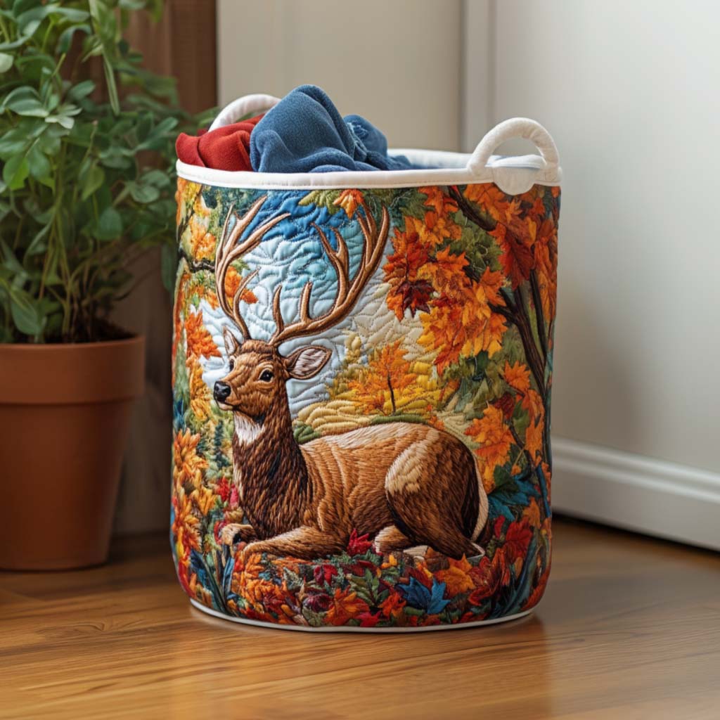 Elk Morning Light Quilted Laundry Basket Gift To Brighten Their Day