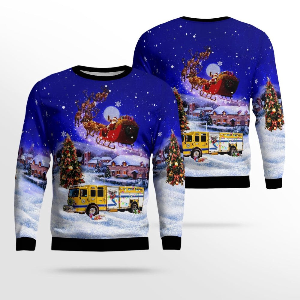 Elmira New York West Elmira Fire Department AOP Ugly Sweater Xmas Unisex Sweater Christmas Gifts For Men Women