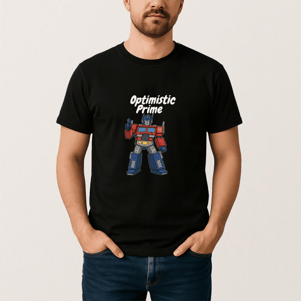 Elon Musk Optimistic Prime Transformers T-Shirt Trendy Clothes Funny Present For Husband