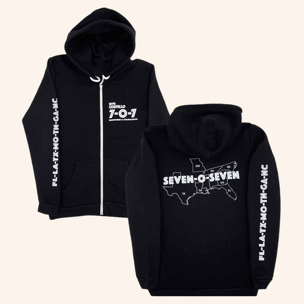 Elvis Costello Merch 707 Tour Black Zip Hoodie Best Christmas Gifts For Men Elvis Costello Merch 707 Tour Black Zip Hoodie Best Christmas Gifts For Men