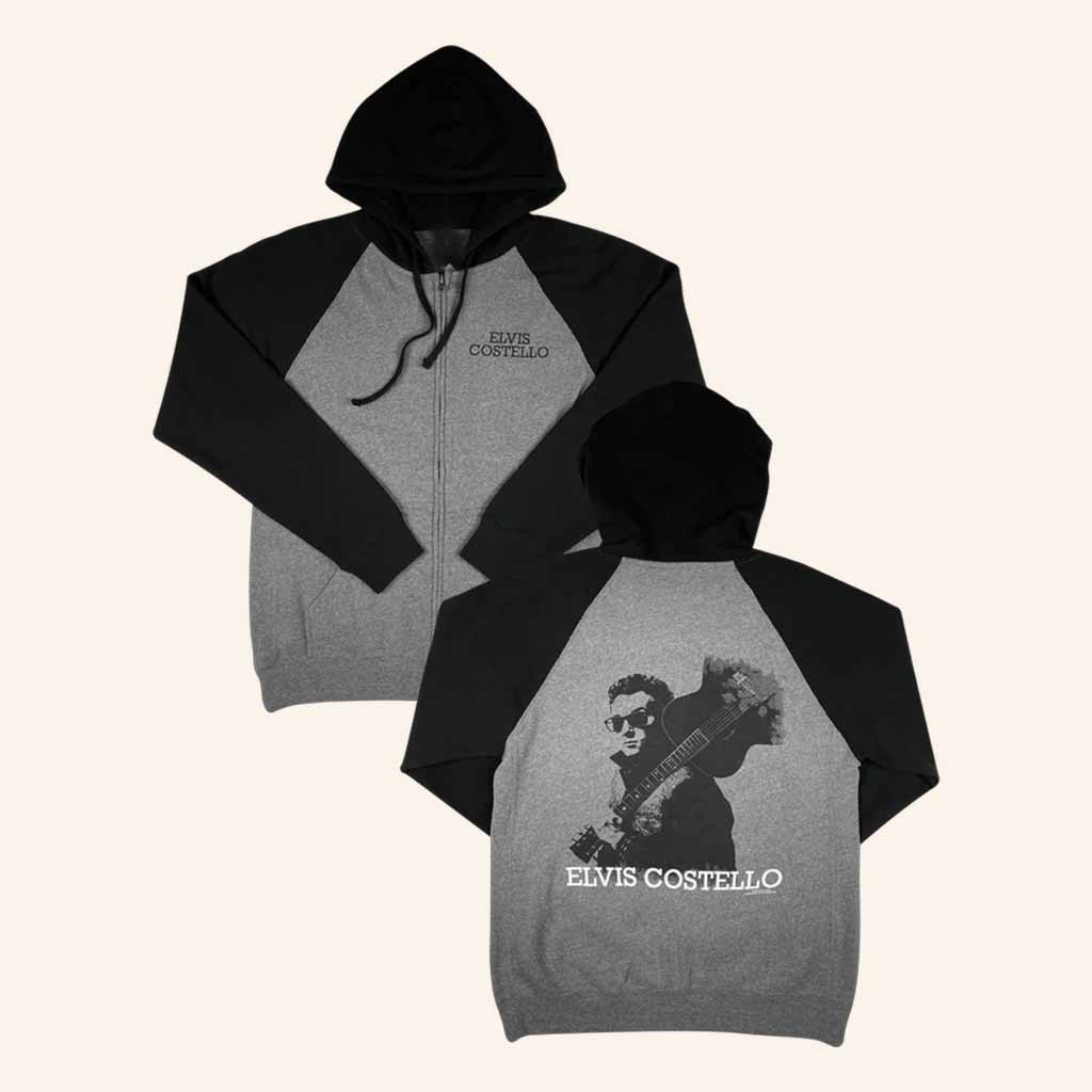 Elvis Costello Merch Guitar Zip Hoodie Gifts For Music Enthusiasts Elvis Costello Merch Guitar Zip Hoodie Gifts For Music Enthusiasts