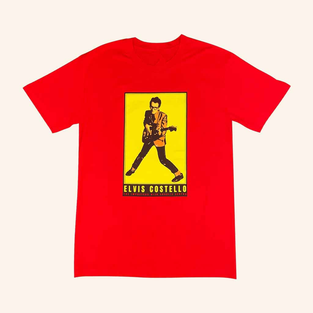 Elvis Costello Merch My Aim Is True Photo Red Shirt Gifts For Music Lovers Elvis Costello Merch My Aim Is True Photo Red Shirt Gifts For Music Lovers