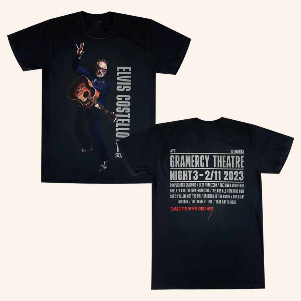 Elvis Costello Merch NYC Gramercy Residency T-Shirt  Cool Gifts For Music Lovers Elvis Costello Merch NYC Gramercy Residency T-Shirt  Cool Gifts For Music Lovers