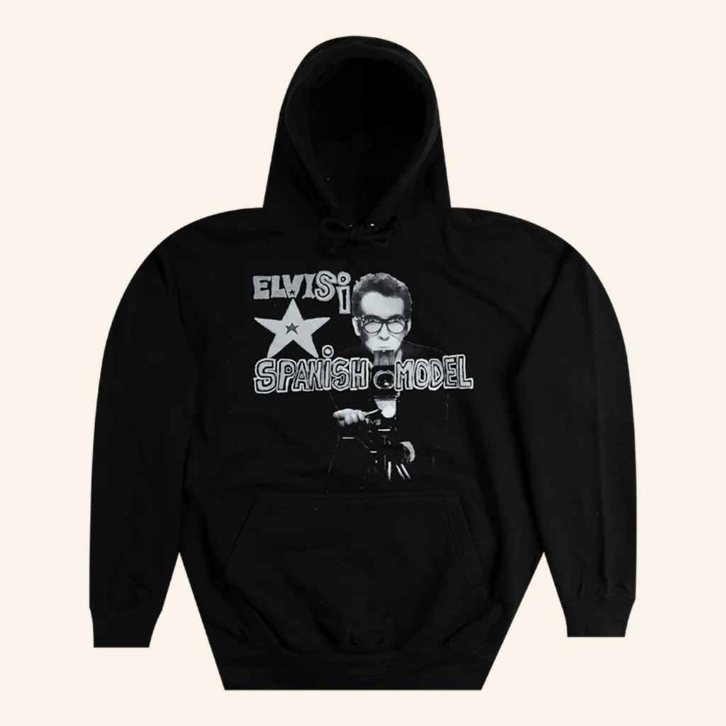Elvis Costello Merch Spanish Model Black Hoodie Christmas Gifts For Guys Elvis Costello Merch Spanish Model Black Hoodie Christmas Gifts For Guys