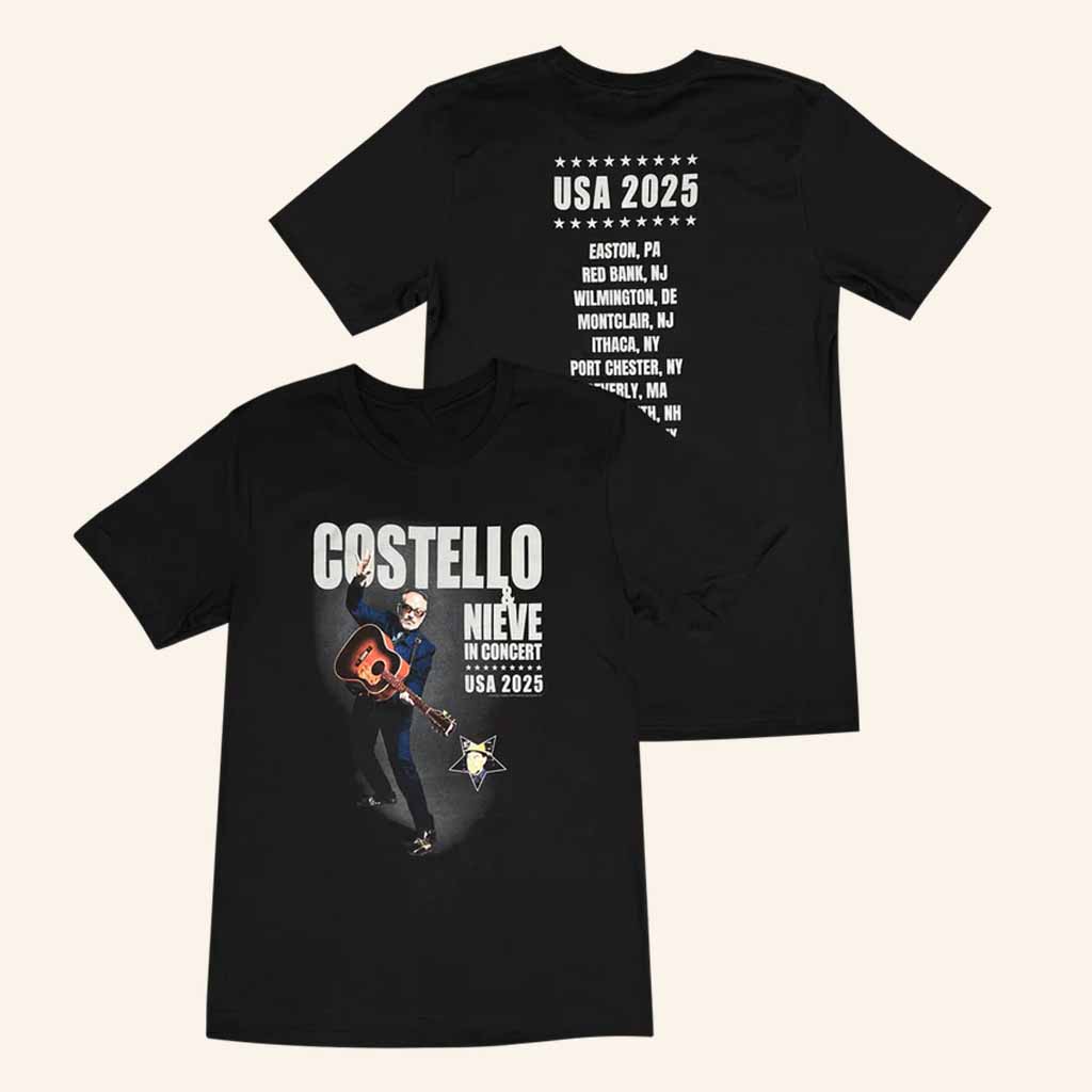 Elvis Costello Merch USA Tour 2025 T-Shirt Husband Christmas Gift Ideas