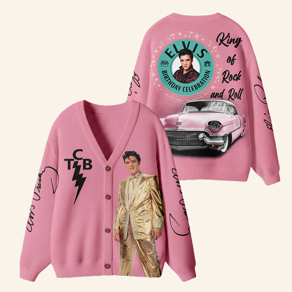 Elvis Presley Birthday Celebration 2026 Cardigan King Of Rock And Roll Clothing Gifts Elvis Presley Birthday Celebration 2026 Cardigan King Of Rock And Roll Clothing Gifts