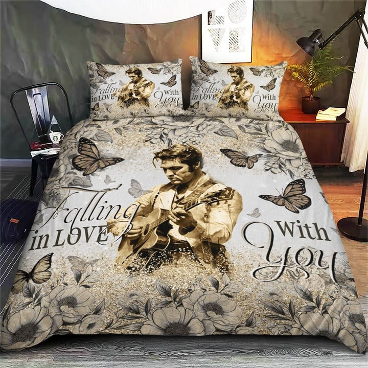 Elvis Presley Falling In Love With You Bedding Set Duvet Cover Fan Merch Themed Gifts