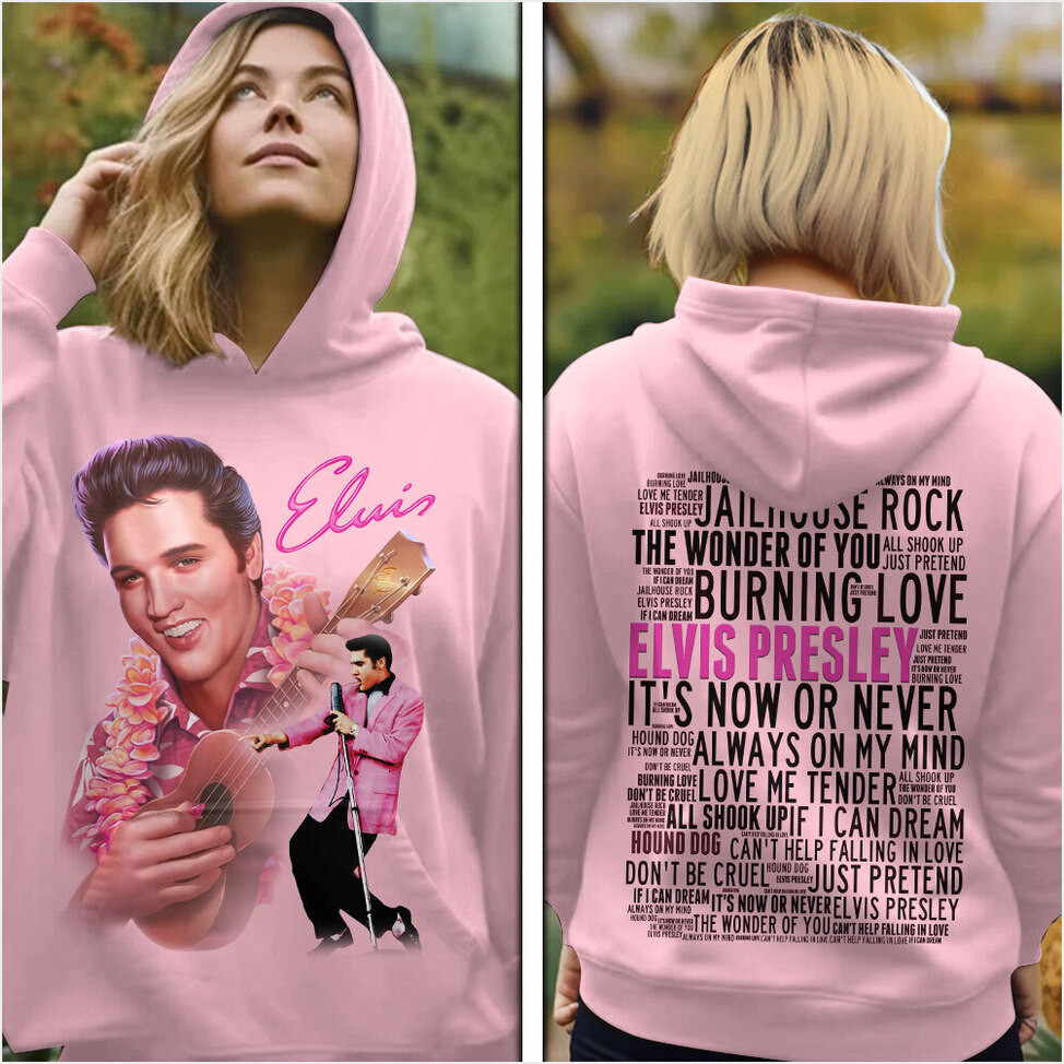 Elvis Presley Hound Dog Hoodie Gifts For Besties Merch Clothing