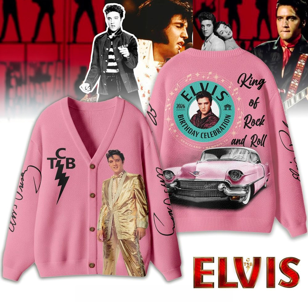 Elvis Presley King Of Rock And Roll Cardigan Elvis Presley Merch Gifts For Mom