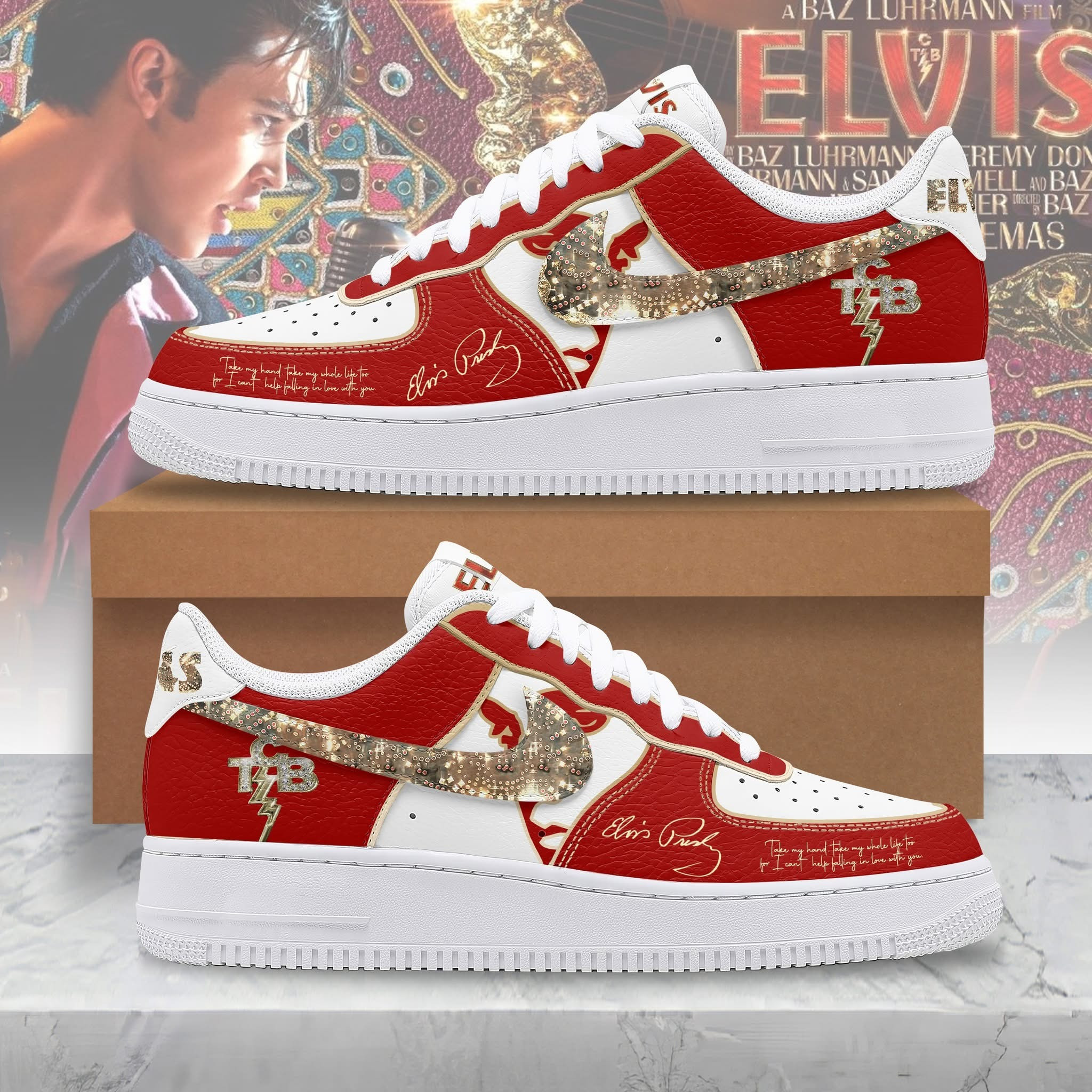 Elvis Presley Nike Air Force 1 Shoes Sneakers Merch Best Gifts For Elvis Fans Music Lovers