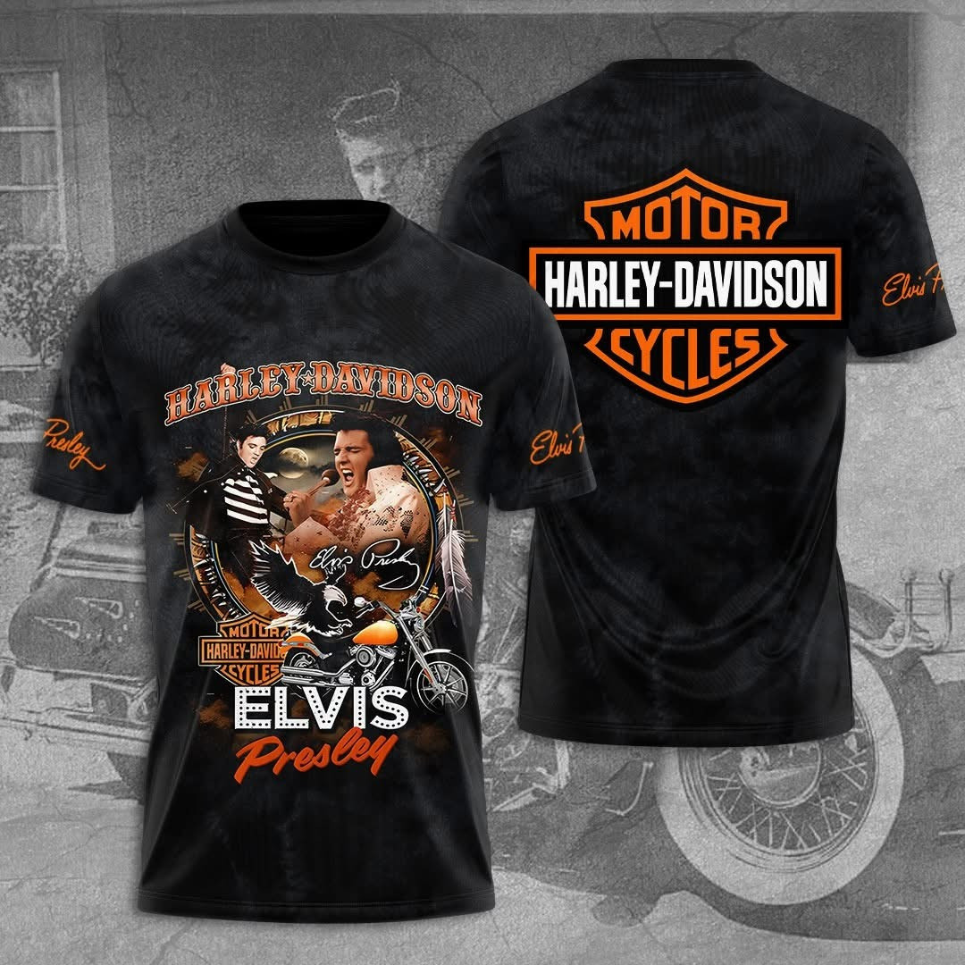 Elvis Presley x Motor Harley-Davidson Cycles T-Shirt Elvis Merch Best Gifts For Fans