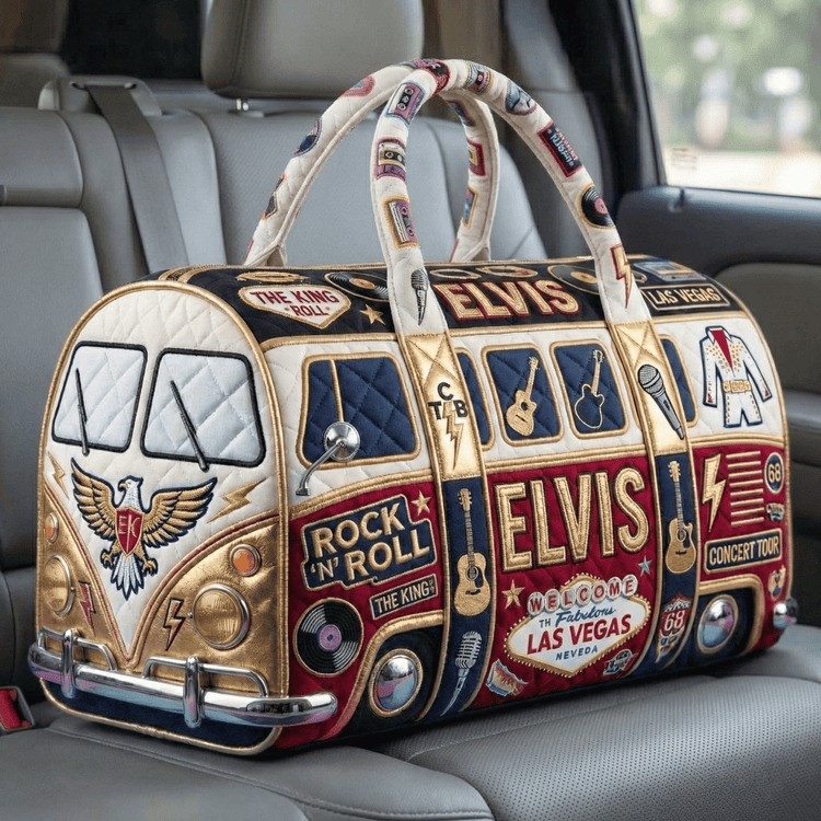 Elvis The King Quilted Duffle Bag Rock N Roll Las Vegas Concert Tour Best Gift For Elvis Presley Fans