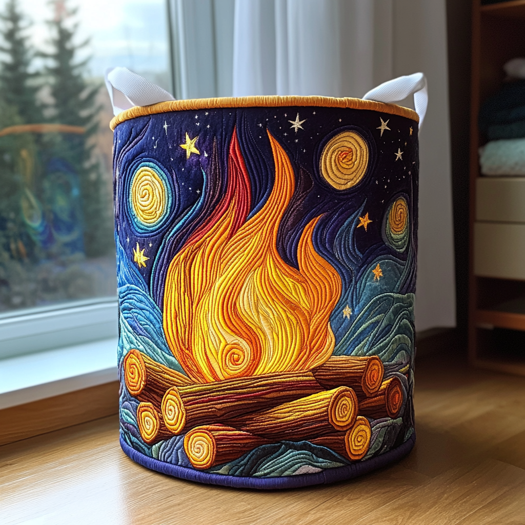 Ember Light Quilted Laundry Basket Mother's Day Merch Gift