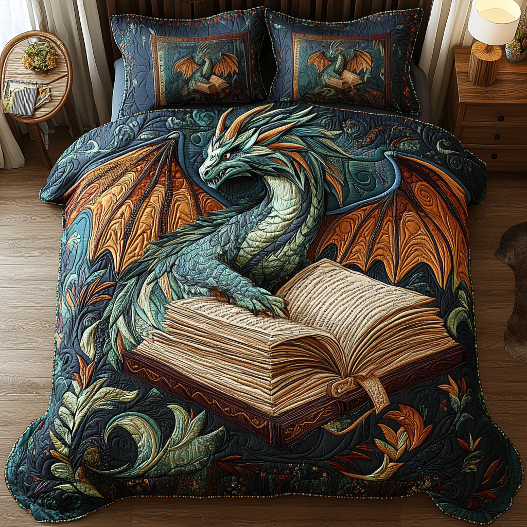 Ember Soul Quilted Bedding Set Bed Decorations Best Dragon Christmas Gifts