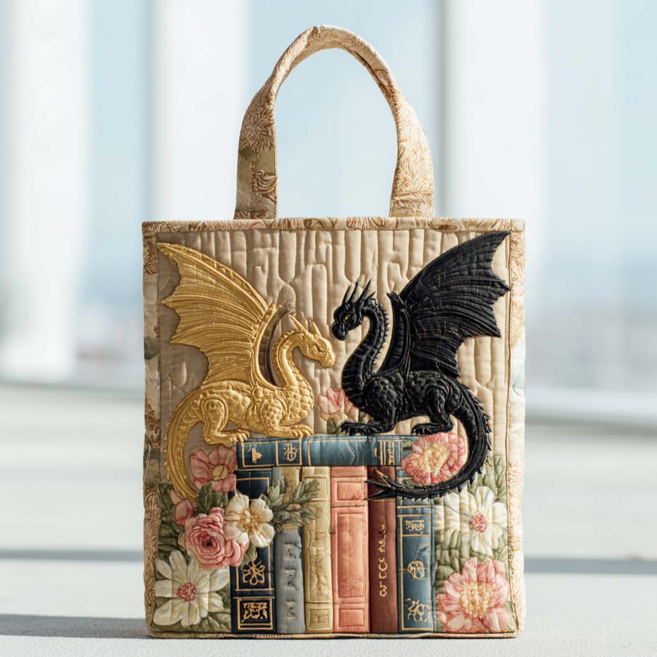 Ember Wing Quilted Tote Bag Best Gifts For Book Readers