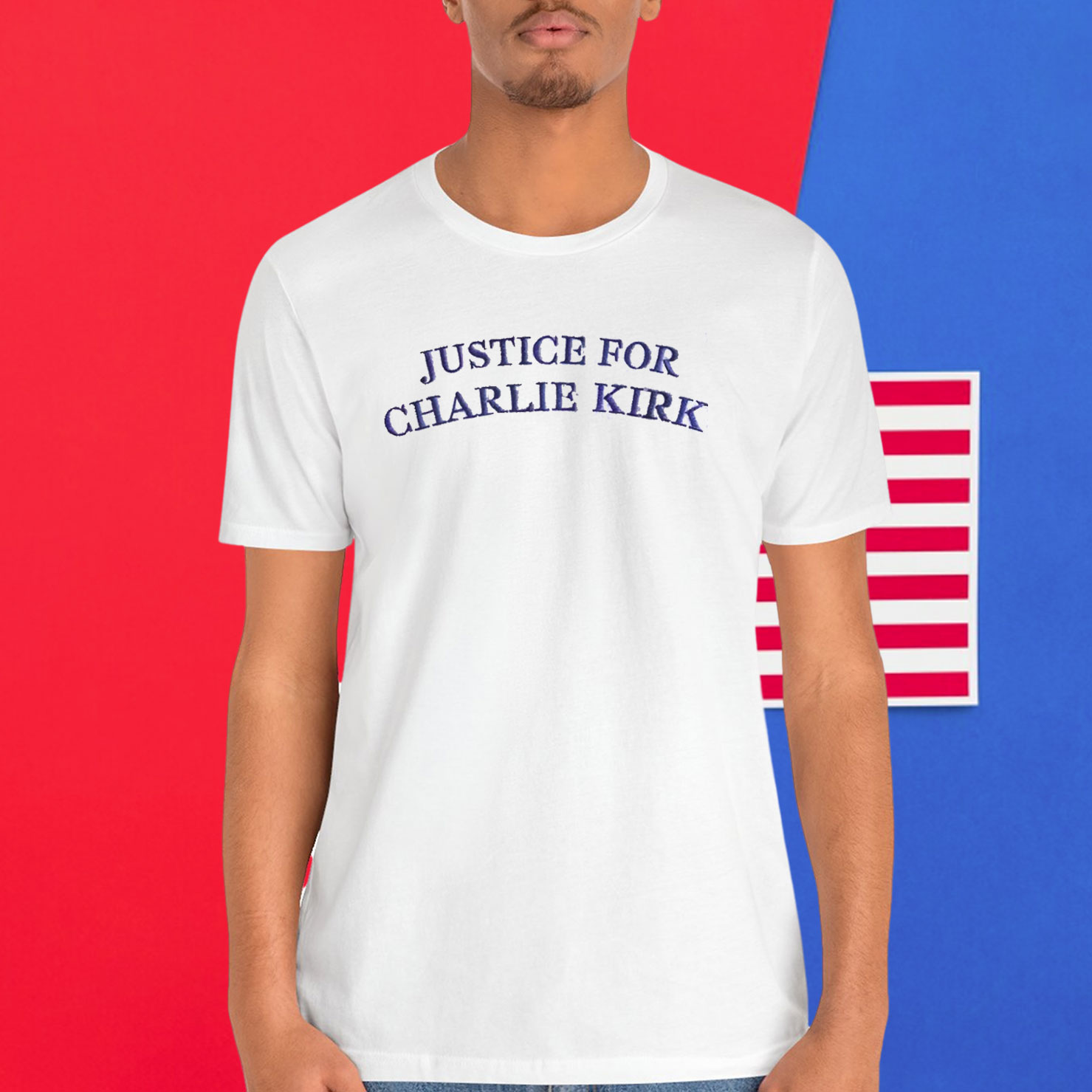 Embroidered Justice For Charlie Kirk Shirt