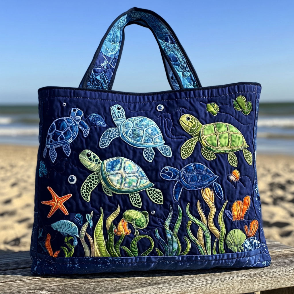 Emerald Current Quilted Tote Bag Ocean Beach Themed Presents