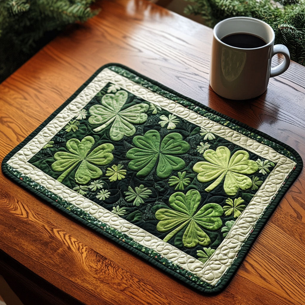 Emerald Field Quilted Placemat Dining Table Accessories Saint Patrick's Day Gift Ideas