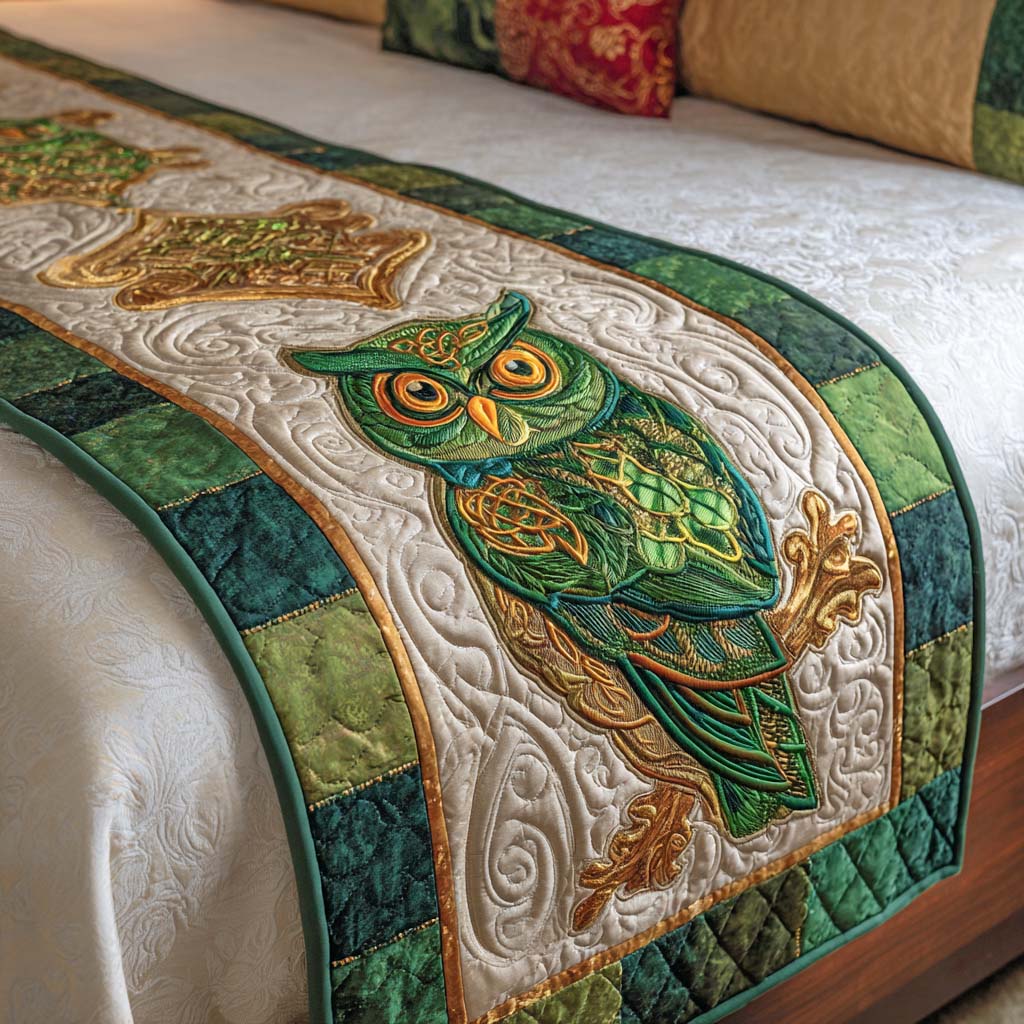 Emerald Gaze Quilted Bed Runner Bedroom Decor Ideas Owl Christmas Presents