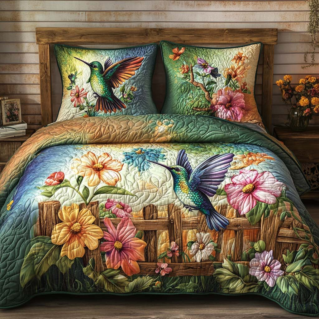 Emerald Grace Quilted Bedding Set Bedroom Decorations Awesome Gifts For Hummingbird Lovers