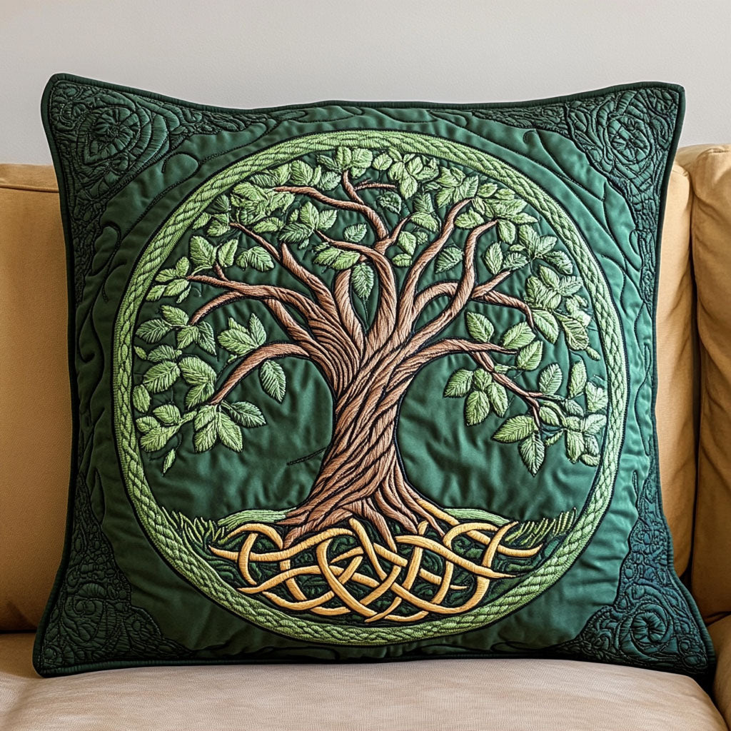 Emerald Life Tree Quilted Pillow Case Best Cool Pillow Cases Tree Of Life Gifts For Grangarents