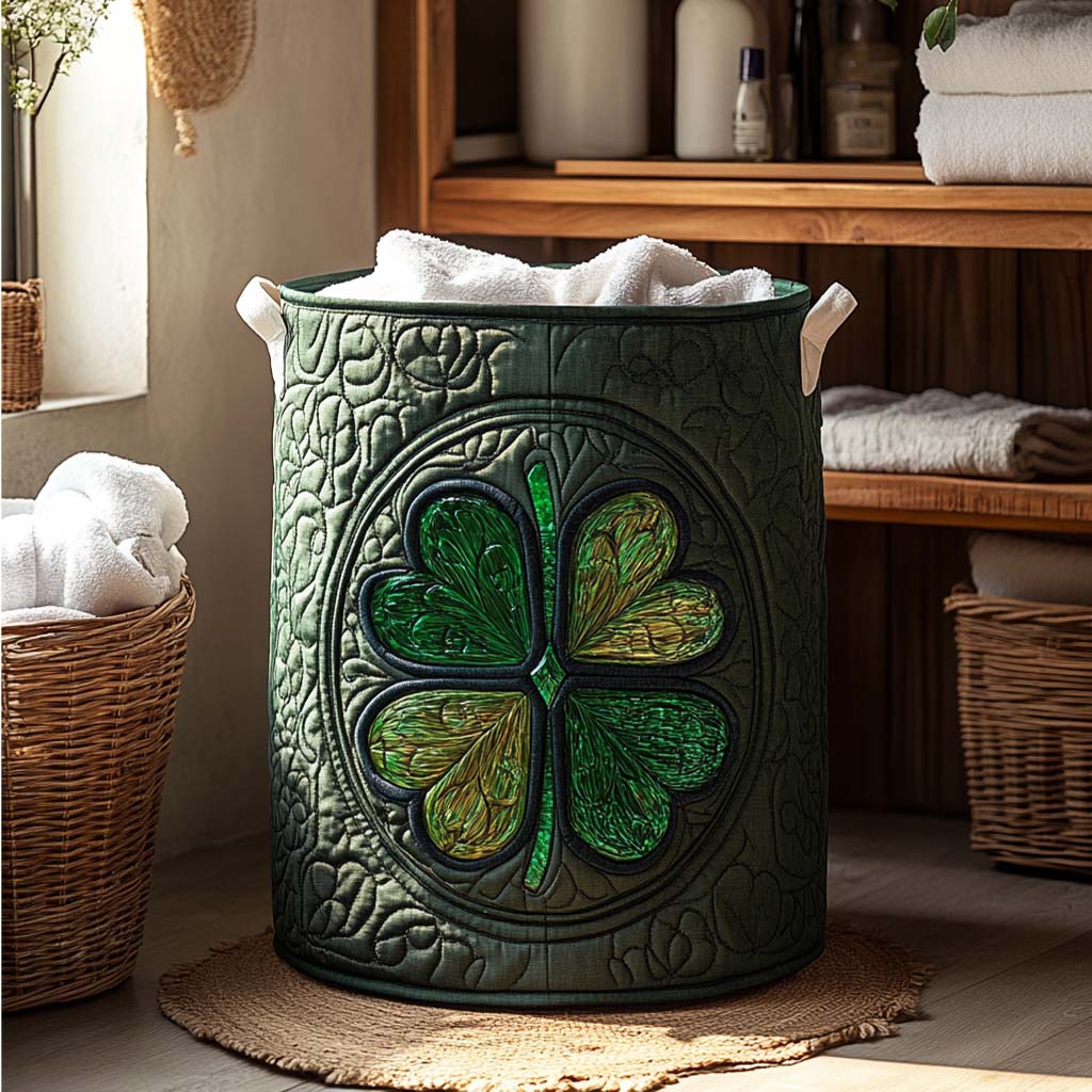 Emerald Luck Quilted Laundry Basket Anniversary Merch Gift