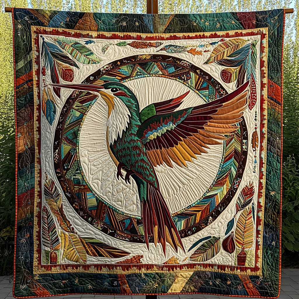 Emerald Spirit of the Skies Quilted Blanket Gift Ideas For Bird Lovers