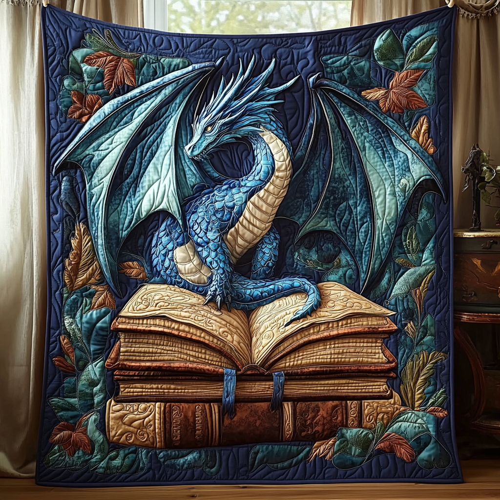 Emerald Wings Quilted Blanket Dragon Gifts For Her