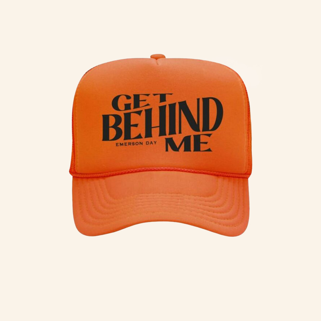 Emerson Day Music Merch Get Behind Me Orange Trucker Hat Gifts For Sister Emerson Day Music Merch Get Behind Me Orange Trucker Hat Gifts For Sister