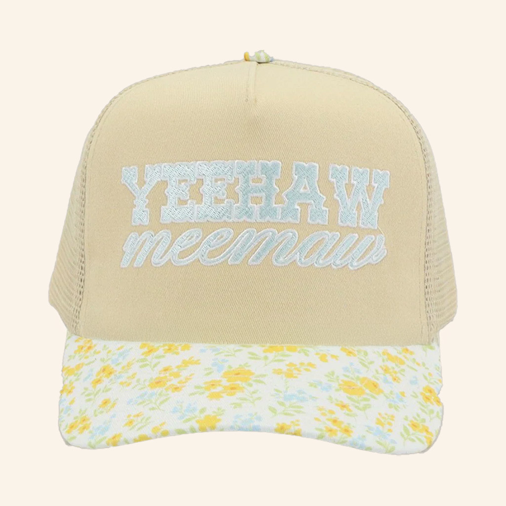 Emily Ann Roberts Merch Yeehaw Meemaw Trucker Hat Embroidered Gifts For Sister Emily Ann Roberts Merch Yeehaw Meemaw Trucker Hat Embroidered Gifts For Sister
