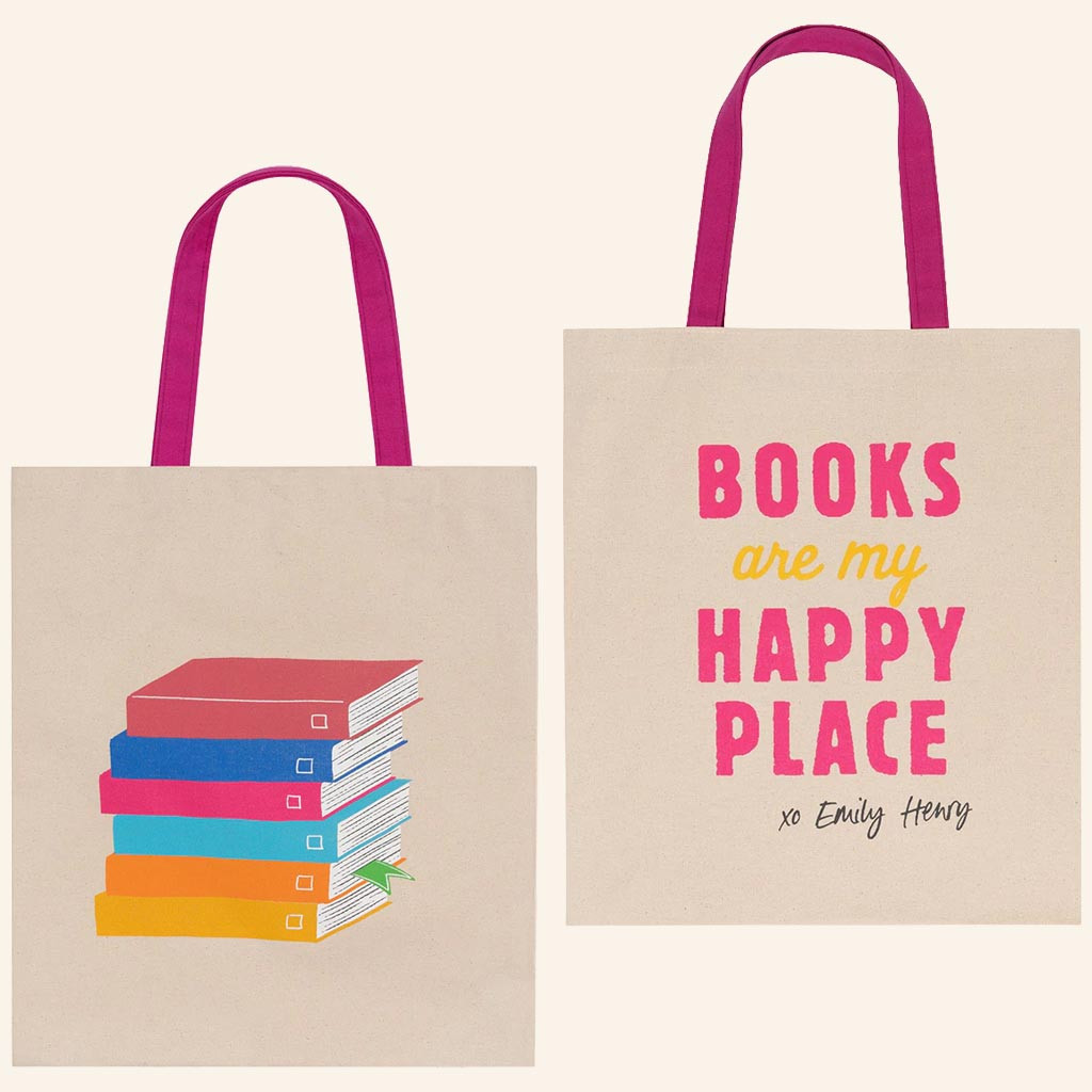 Emily Henry Merch Books Are My Happy Place Tote Bag Unique Gifts For Book Lovers Emily Henry Merch Books Are My Happy Place Tote Bag Unique Gifts For Book Lovers