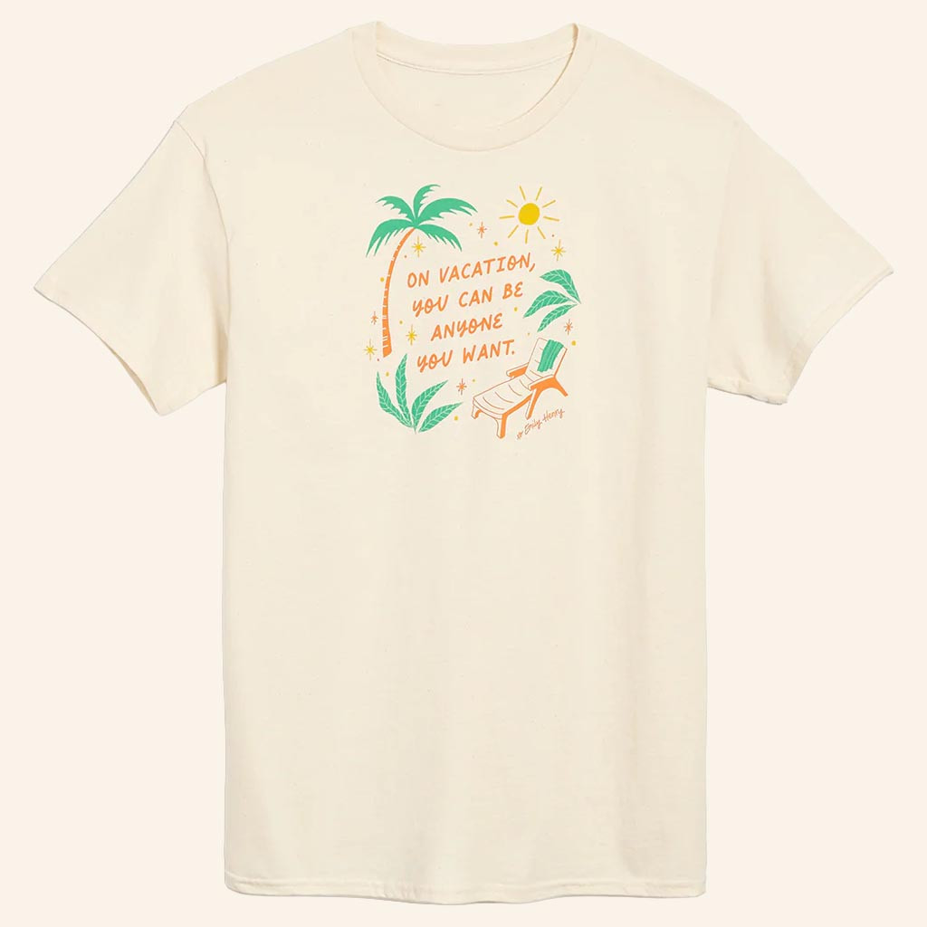 Emily Henry Merch On Vacation You Can Be Anyone T-Shirt Gifts For Bookworms